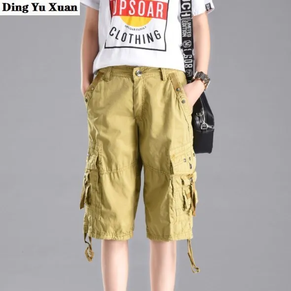 Military Cotton Cargo Shorts Women Knee 