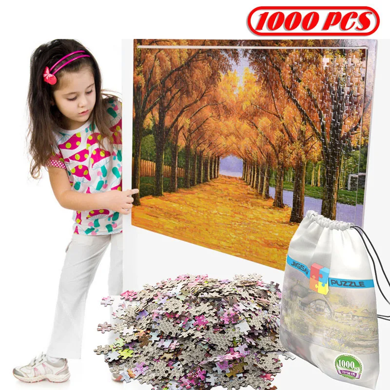 75*50 см с сумкой для хранения DIY 1000 шт головоломки деревянные бумажные Обучающие