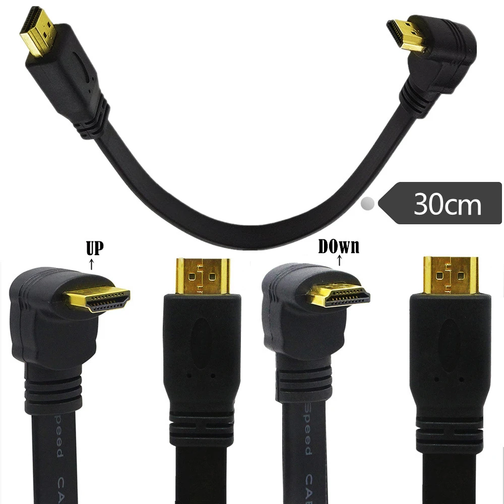 Flat Slim High Speed HD1.4 Extension Cable HDMI compatibale Male Cable 30CM|HDMI Cables| - AliExpress