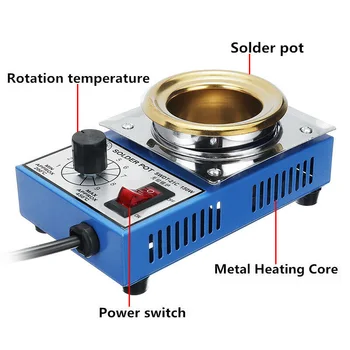 

50mm Soldering Desoldering Pot Bath 200-480° Celsius Titanium Plate Replacement