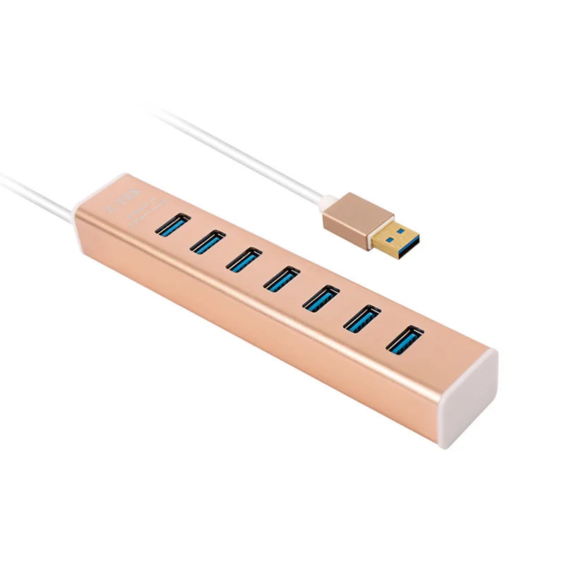 

Z-TEK Factory Wholesale with Power Supply Measured Style Two-chip High-Speed 7 Mouth USB3.0 Turn Hub Expanding Hub ZE7