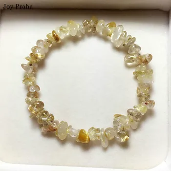 

Natural citrine crushed stone bracelet / Crystal bracelets, lucky transport, men and women / wholesale dropshipping