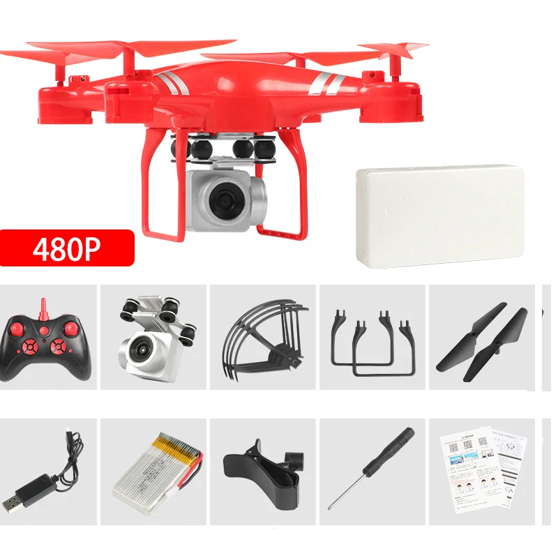 480P Дрон 4k камера HD Wifi Трансмиссия fpv Дрон с воздушным давлением фиксированная высота четырехосный Самолет rc вертолет с камерой - Цвет: 480P