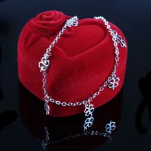 Корейский стиль, серебряный браслет, украшения для ног, женская мода, однослойный браслет клевера, ретро подарок, ювелирные изделия, аксессуары
