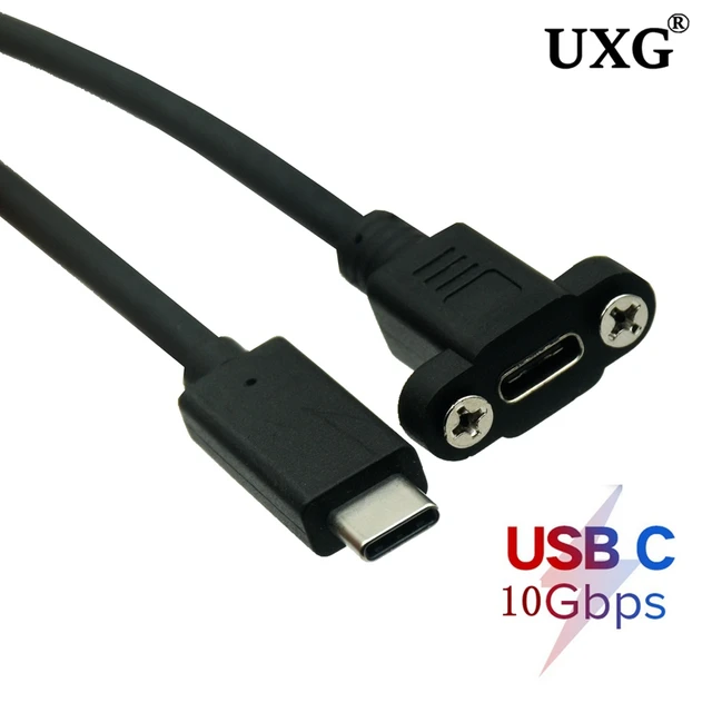 Winkel USB C Stecker zu Buchse Verlängerung kabel mit Schalttafel einbau  Schrauben loch-6 Fuß/1,8 m (rechtwinkliges USB C Verlängerung kabel) -  AliExpress