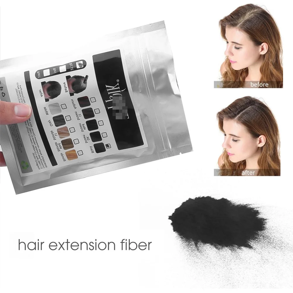 Fibertech-Peluca de cabello en polvo para construcción, fibra de 27,5g, 4 colores, producto para crecimiento, recarga de queratina, caché instantáneo