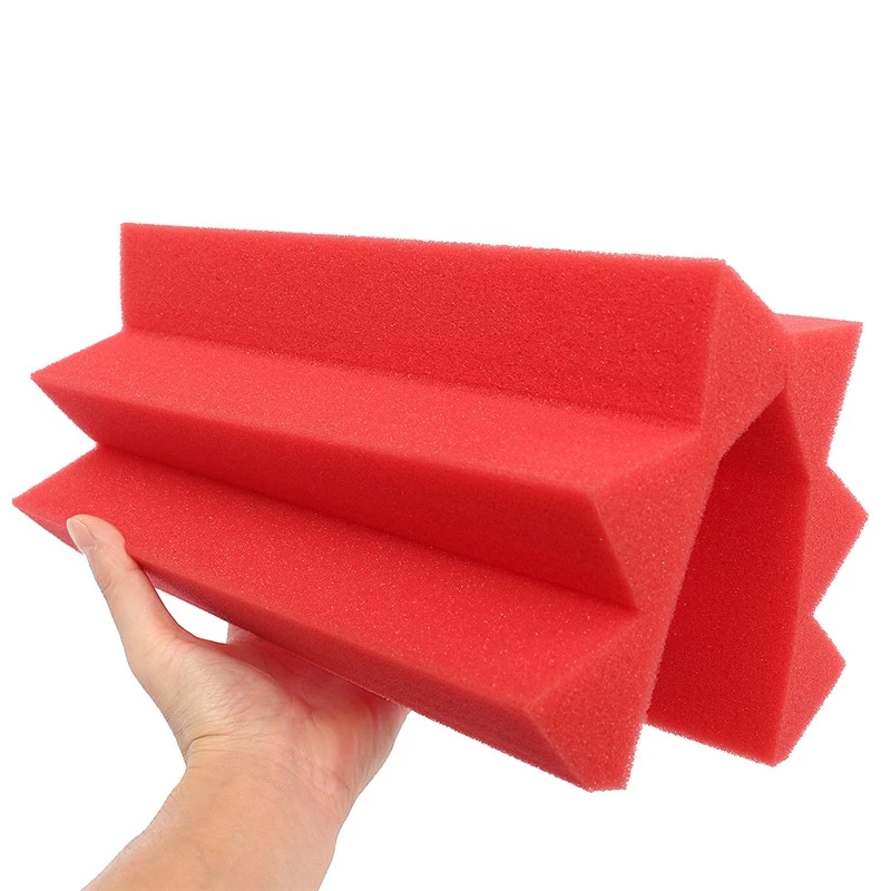 6 шт. 30X30X5 см Клин звукоизоляция студия пена красный/черный студия пены Музыкальные инструменты Запчасти и аксессуары