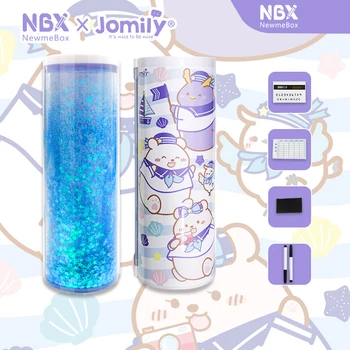 6 個流砂スパンコールクリエイティブ多機能円筒鉛筆ボックスケース 2019 学校文具ペンホルダーピンクブルー電卓