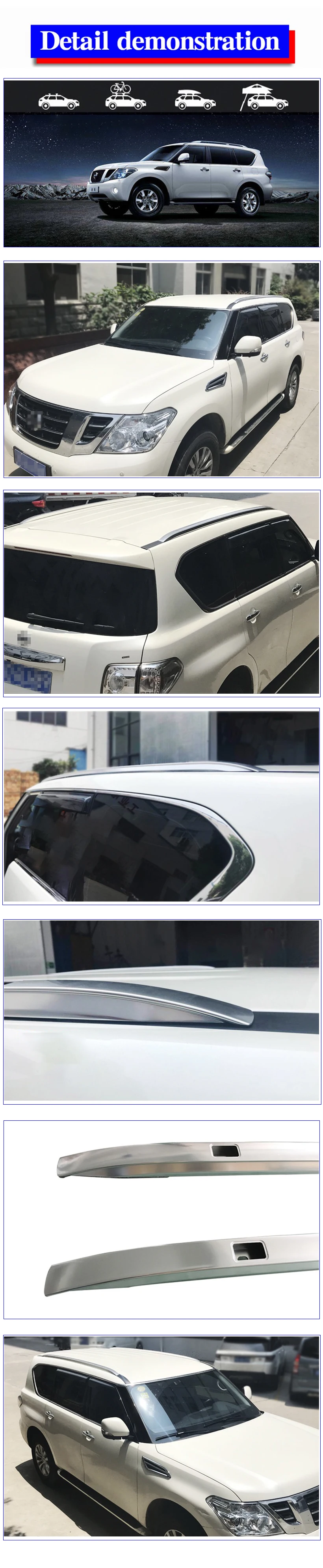 High quality Aluminium alloy screw install side rail bar roof rack for patrol