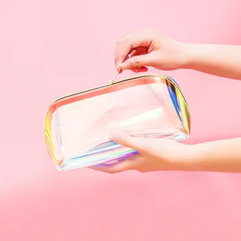 

Household Transparent Wash Bag with Zipper Portable Makeup Package Waterproof Storage Bag
