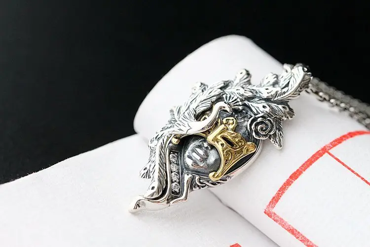 Real 925 Sterling Silver Pendants Retro Thai Silver Pendant Beauty Mask Men And Women Handmade Silver Pendant Fine Jewelry