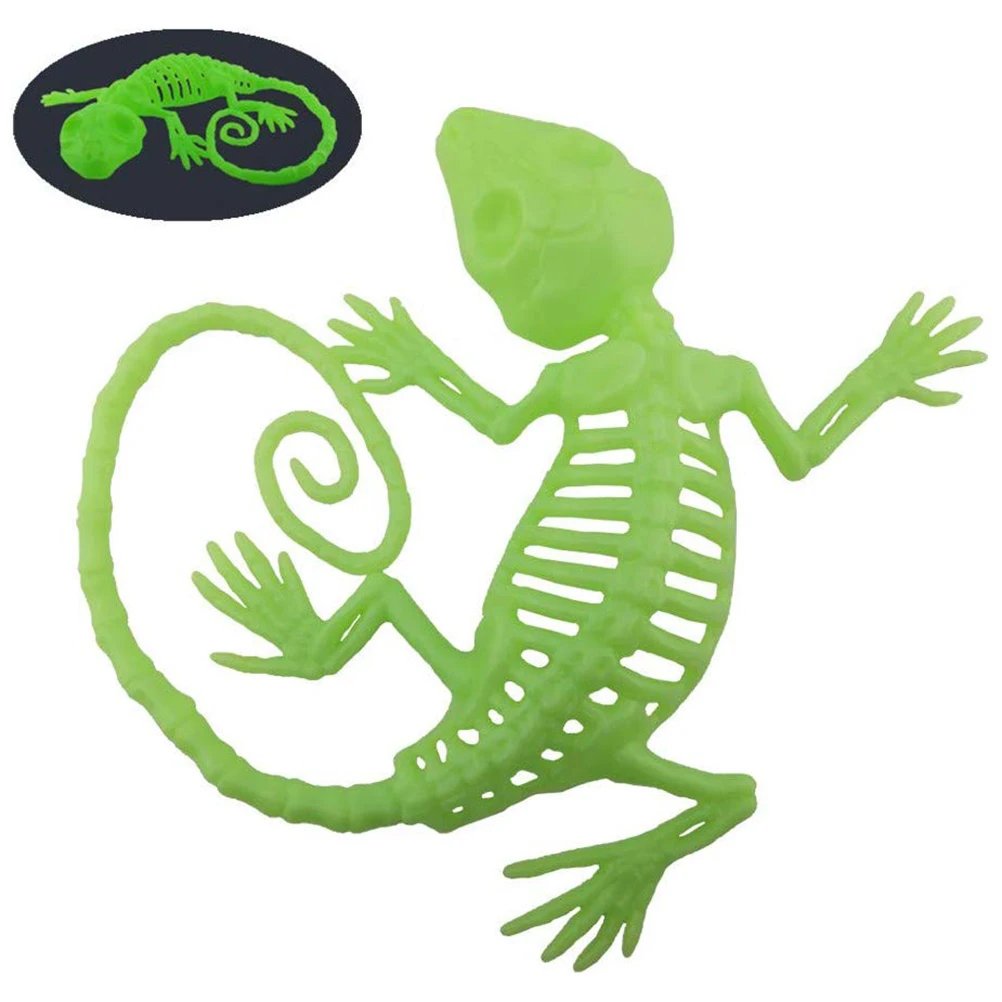 Светится в темноте поддельные Gecko игрушка скелет световой реалистичный Пластик