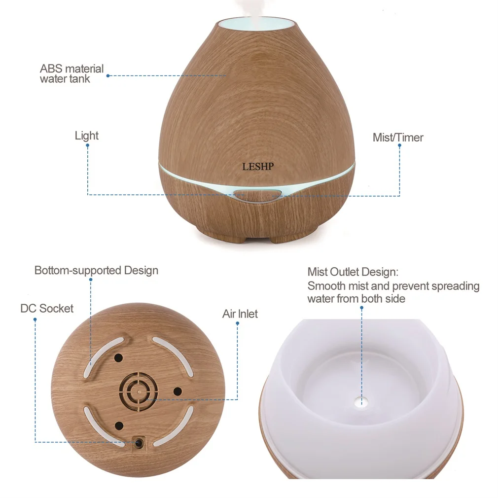 

2019 300ML PP + ABS Aromatherapy Machine Fragrance Machine Ultrasonic Humidifier Essential Oil Energy-saving Portable