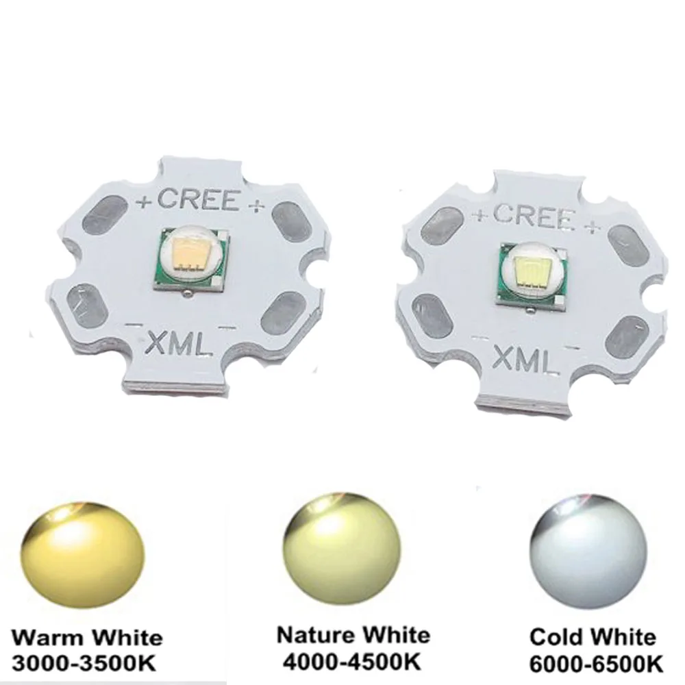 1 шт. CREE XML XM-L T6 светодиодный U2 10 Вт Холодный белый Теплый белый синий УФ высокой мощности Светодиодный излучатель диод с 16 мм 20 мм PCB для DIY