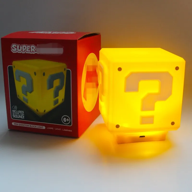 Super LED Question Mark Sound Night Light USB Charging Cube Game Home Decoration Kids Bedside Lamp Gift Lampara with Music | Лампы и
