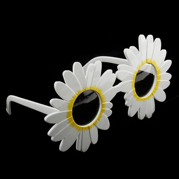 

White Daisy Flower Funny Eye Glasses Sunglasses Unisex Beach Party Glasses