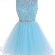 Новинка; голубые Короткие бальные платья Бисер Тюль Выпускной Коктейльные Вечерние платья Vestido de Formatura BM73