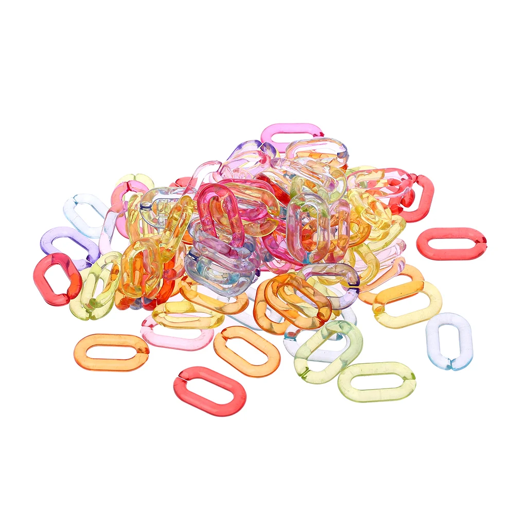 

100Pcs/Pack Plastic Bird Stand Chain Open Link Parrot Clips Hooks Rat Bird DIY Toys