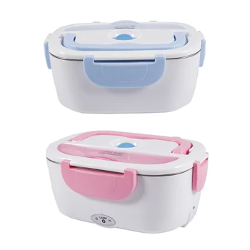 

220V Electric Heated Lunch Box Portable Home Bento Boxes Stainless Steel Food Container EU Plug