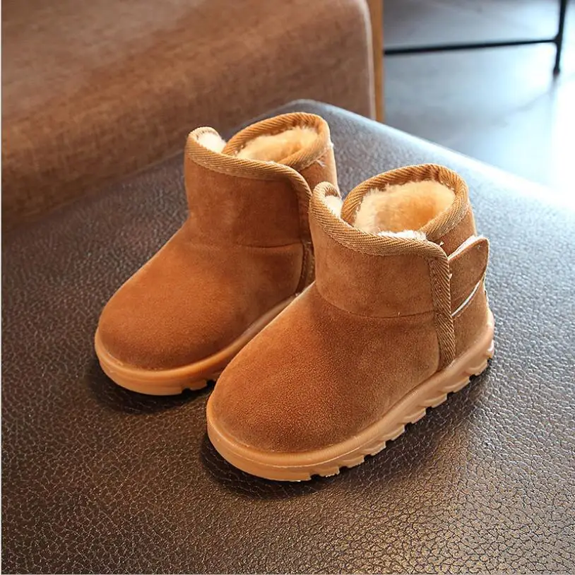 

2019 New Plush Warm Baby Toddler Boots Fashion Child Snow Boots Shoes For Boys Girls Winter Shoes 1-10 Year old Kids Ankle Boots