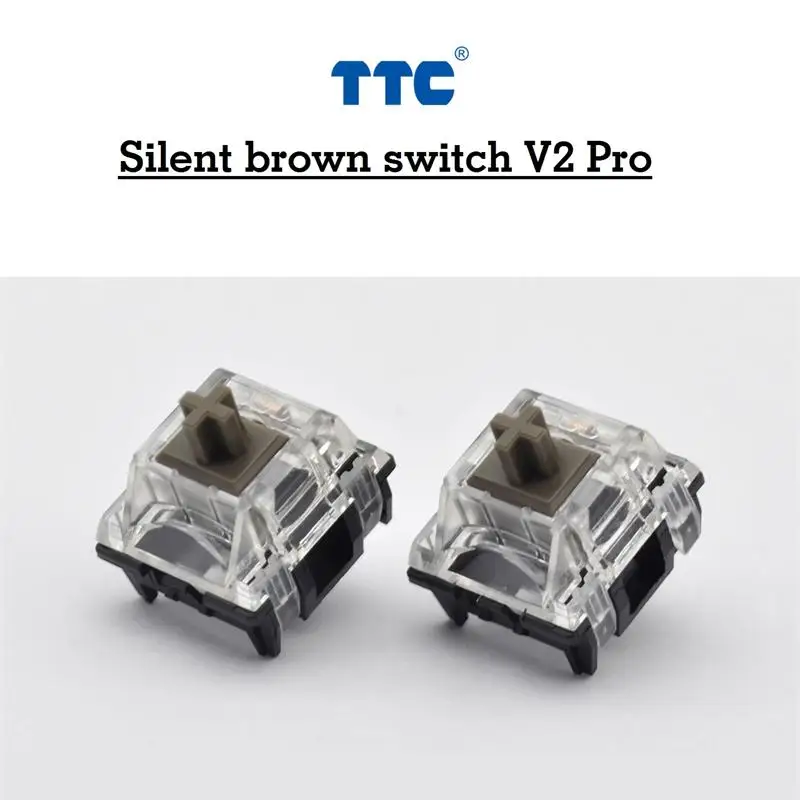 TTC Silent Brown V2 Pro Switch Tactile Custom Mechanical Gaming Keyboard For GK61 GK64 SK87 RK60 Mx 55G Trasparent Button | Компьютеры и
