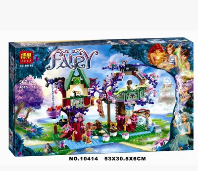 

New Style Bole GIRL'S Building Blocks 10414 Sprites Series Soil Spirit Tree Top Seclusion House Assembled Building Blocks