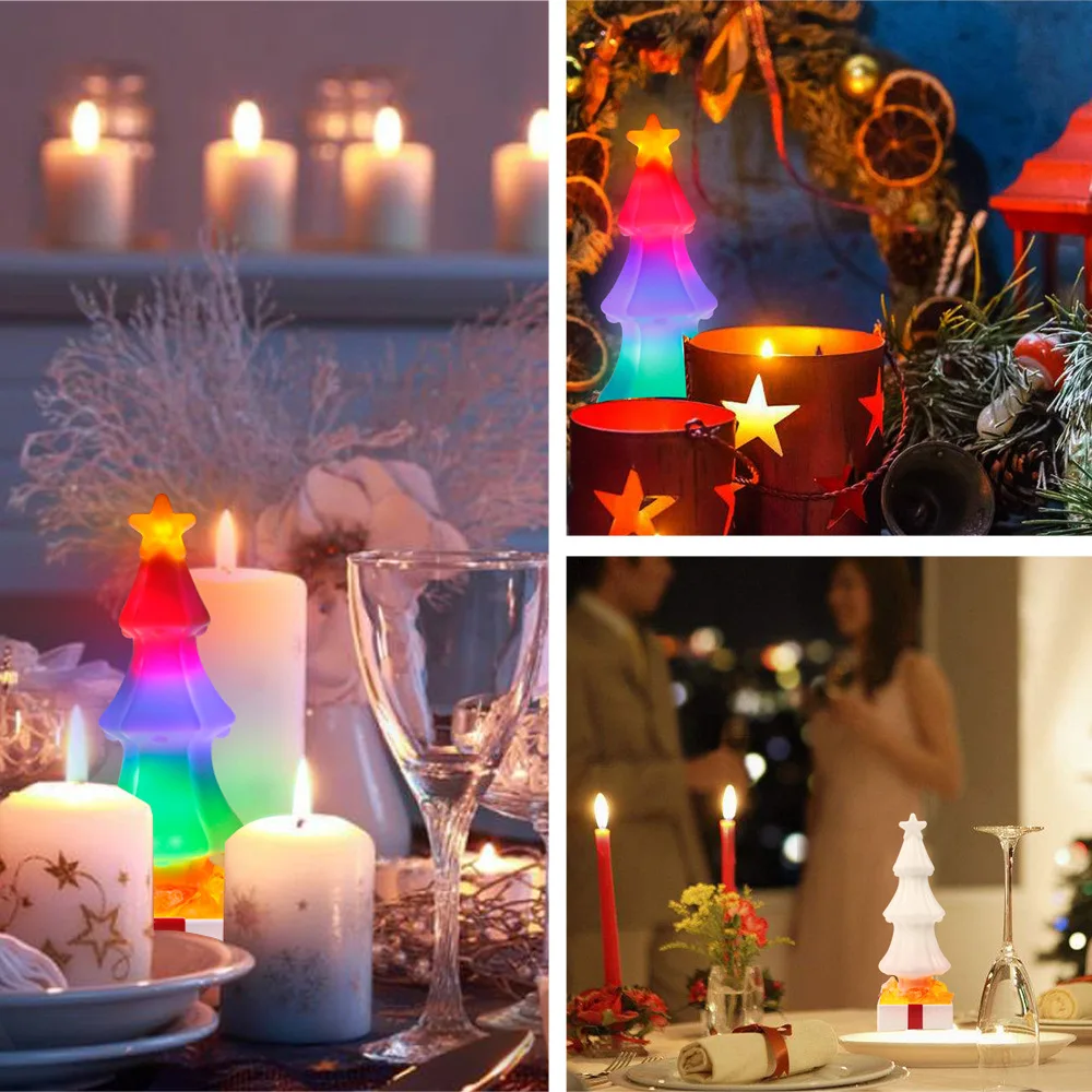 Christmas Tree Salt Lamp Lighting Color Night light Decoration LED Party Lights Gift Light to Kids Friends Family Fairy lights