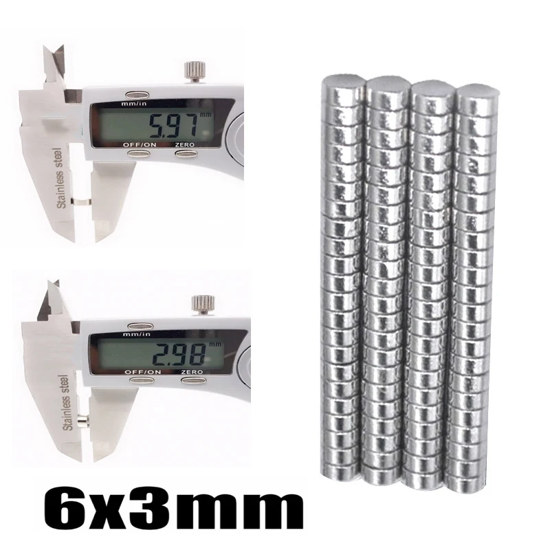 10 100pcs Neodymium 6x3 Rare Earth small super Strong Round