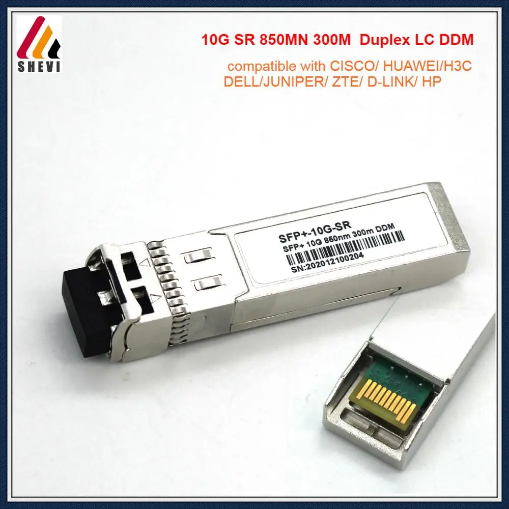 10G-SR 10Gb SFP + модуль приемопередатчика волоконный sfp 10g SR 850nm MMF 300m DDM Дуплексный LC