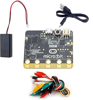 

Newest BBC Micro:bit Basic Starter Kit BBC micro:bit Board + Alligator Clips +USB Cable with Battery Holder