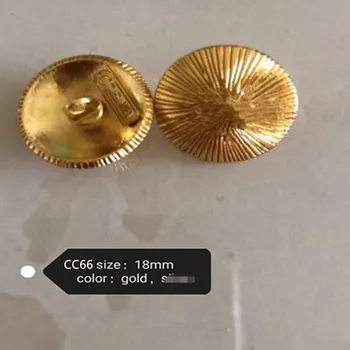 

1 lot=10 pieces sewing accessories high-grade gold metal buttons letter Famous foreign trade button 18MM CC66
