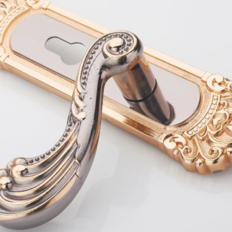 

Aluminum Alloy European Retro Indoor Latch Bolt House Door Panel Lock Handle V1