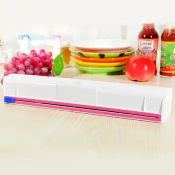 

Kitchen Preservative Film Sliding Blade Cutter Box Preservative Film Cutter Magic ABS Food Fresh Keeping Cling Wrap Dispenser