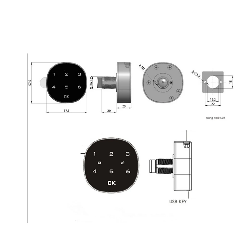 Electric Keyless Keypad Cabinet Touch Pad 6 Digital Codes Door Access Locker Indoor Locking Commercial & Residential Graded