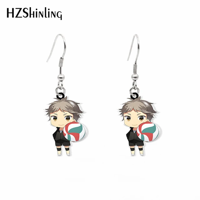 2021 Novos Desenhos Animados Haikyuu Anime Volei Bola Meninos Personagens  Anime Epóxi Brincos Epóxi Handcraft Acrílico Brincos - Brincos De Botão -  AliExpress