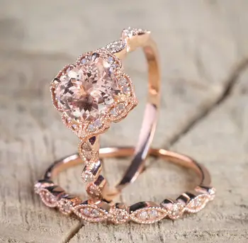 

New Gold Color Ring Classic Exquisite Temperament Female Models Inlaid Zircon Couple Hands Jewelry Birthday Gift