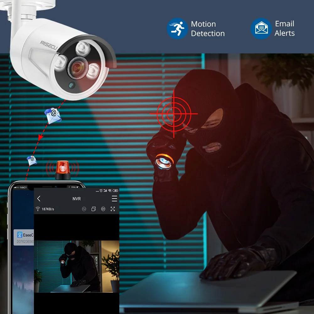 MISECU 8CH NVR Ультра HD 3MP CCTV Беспроводная система аудио запись открытый Крытый Wifi IP