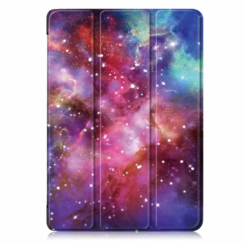 Galaxy Модный чехол для iPad 10,2 с держателем для карандашей Tri-складной мягкий чехол для планшета из ТПУ для iPad 7th Gen A2200 A2198 A2232 - Цвет: Galaxy