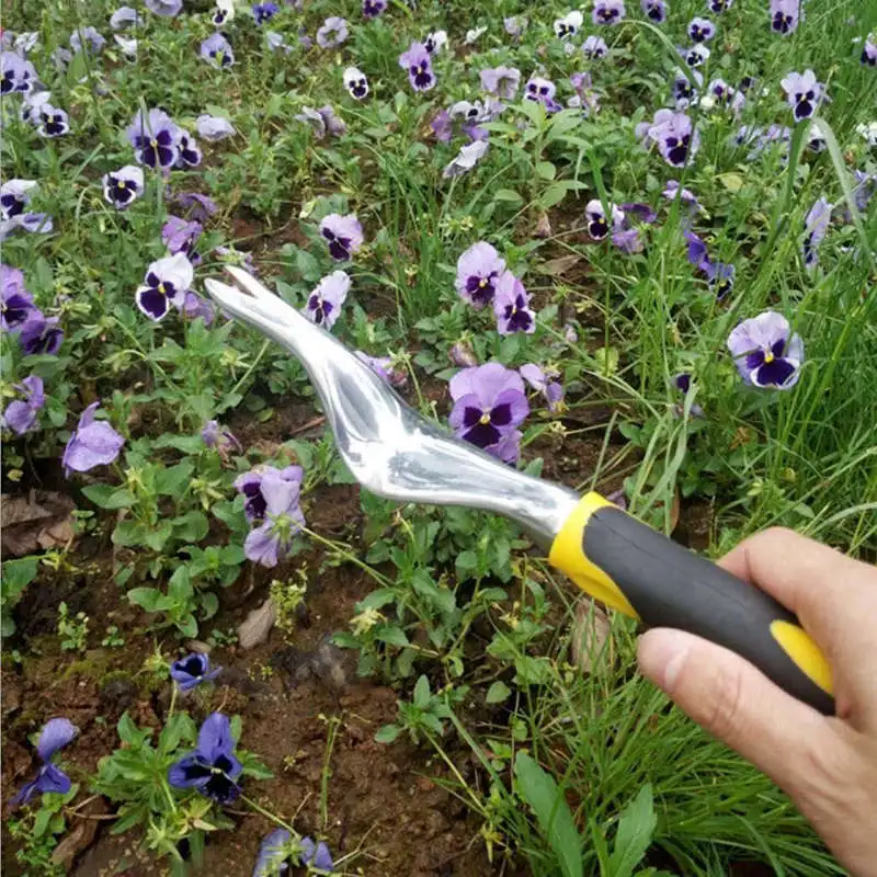 Hlzs-раздвоенная головка ручной Weeder Puller Патио Алюминиевый сплав ручка сад удалить Лопата против сорняков сад во дворе обрезки инструменты