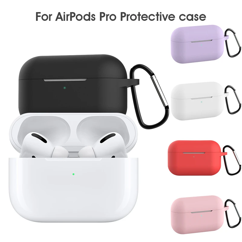 Силиконовый чехол для AirPods Pro Чехол против падения водонепроницаемый защитный чехол для AirPods Pro коробка для наушников для Air Pods с брелоком