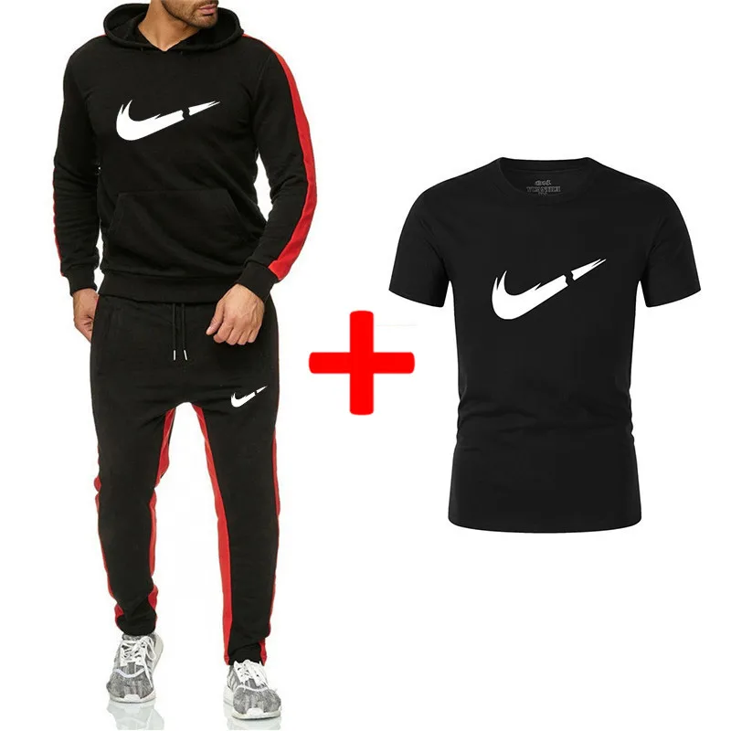 

Fashion Brand Hoodies Sweatshirt Men/Women 2019 Hoodie Tracksuit Sport Suit Sweatshirts+Sweatpants+T shirts Sets Fleece Hooded