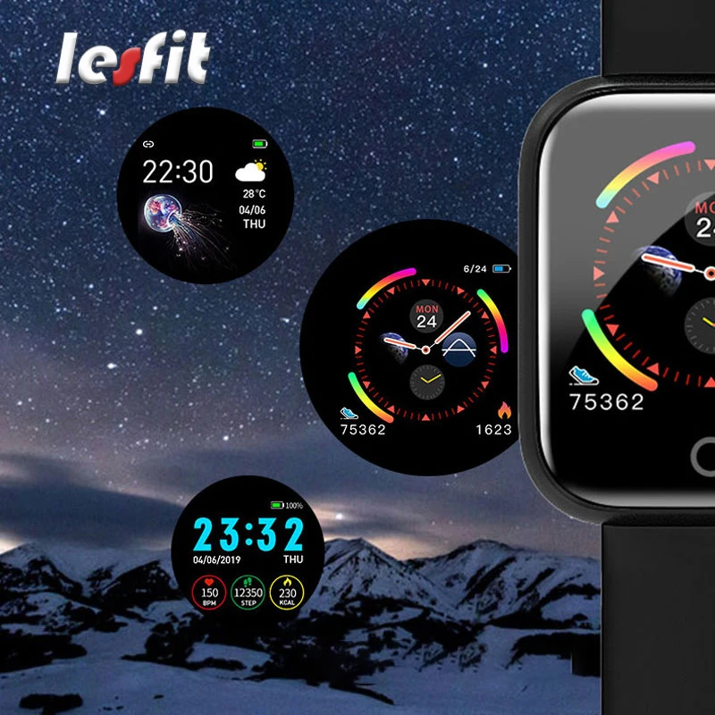 Lesfit Силиконовые Для Взрослых Фитнес Смарт мужские модные часы для женщин