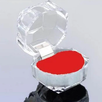 

Gift Ring Box Wedding Display Mini Holder Acrylic Jewelry Storage Organizer Birthday Cute Portable Clear Earrings