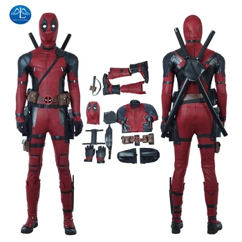

MANLUYUNXIAO Deadpool Cosplay Halloween Costume Men Marvel Movie Once Upon A Deadpool Superhero Masquerade Outfit Custom Made