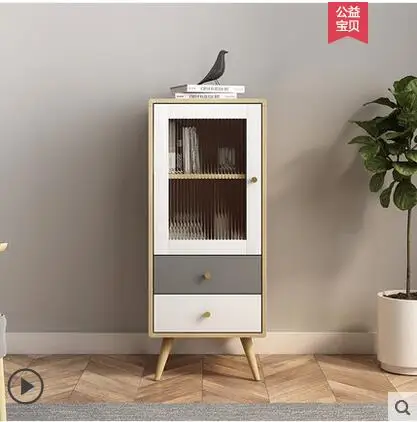 Side cabinet storage cabinet Nordic living room furniture vertical modern simple small house storage narrow buck