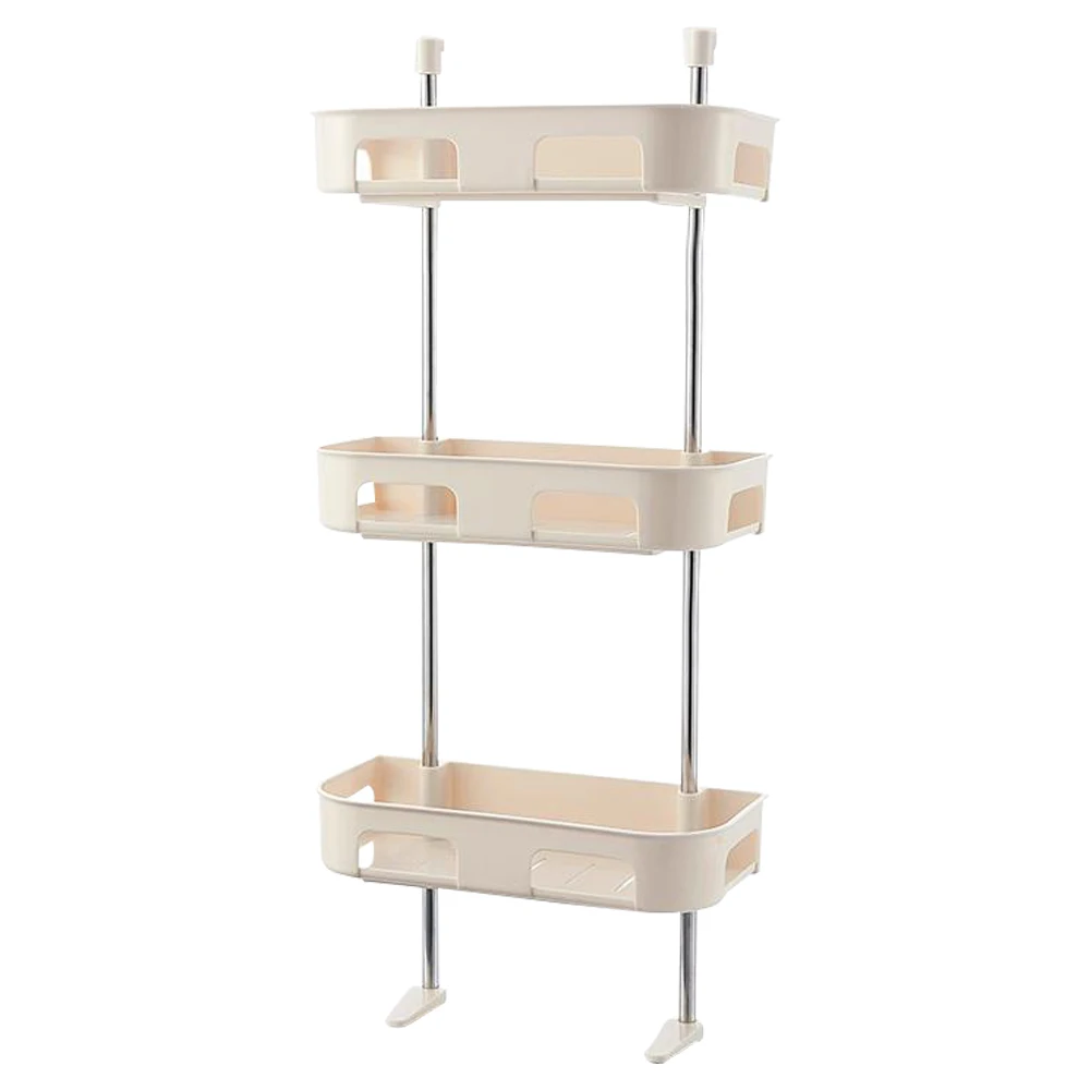 3 Tiers Beige Самоклеящаяся полка-органайзер для ванной комнаты, многоярусная полка для хранения туалета, косметический Органайзер, настенная кухонная полка для хранения - Цвет: 3 Tiers Beige