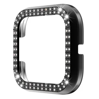 

Smart Watch Accessories Double Row Diamond PC Case Ultra-Slim Luxury Bling Crystal PC Case Cover Protector For Fitbit Versa 2