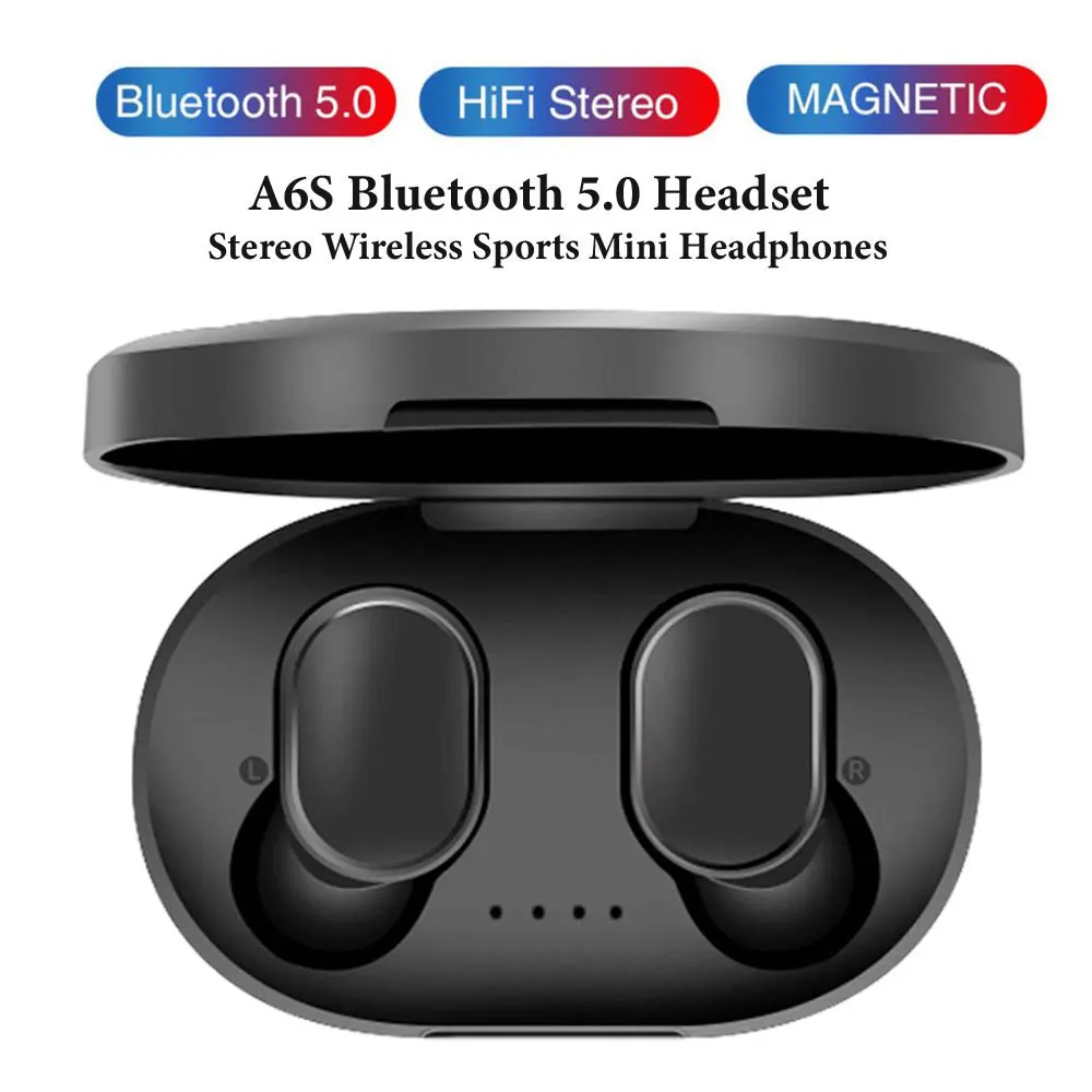 A6S Bluetooth наушники для Xiaomi Airdots, беспроводные наушники 5,0 TWS, наушники с шумоподавлением, микрофон для Redmi iPhone huawei samsung