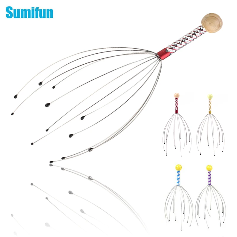 

Sumifun 1/4pcs Octopus Scalp Massager Head Body Stress Reliever Relaxed Handheld Massage Scratcher