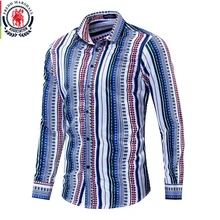Fredd Marshall, новинка, модная Лоскутная Мужская рубашка с длинным рукавом, хлопок, полосатые рубашки, Повседневная стильная уличная одежда для мужчин, 212
